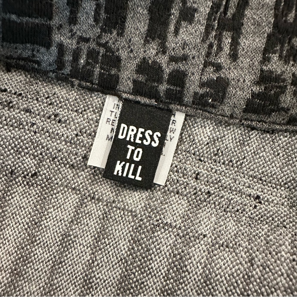 Dress to Kill Jacket‎ Blazer Single Button Artsy Lagenlook Pattern Gray One Size - Picture 6 of 7